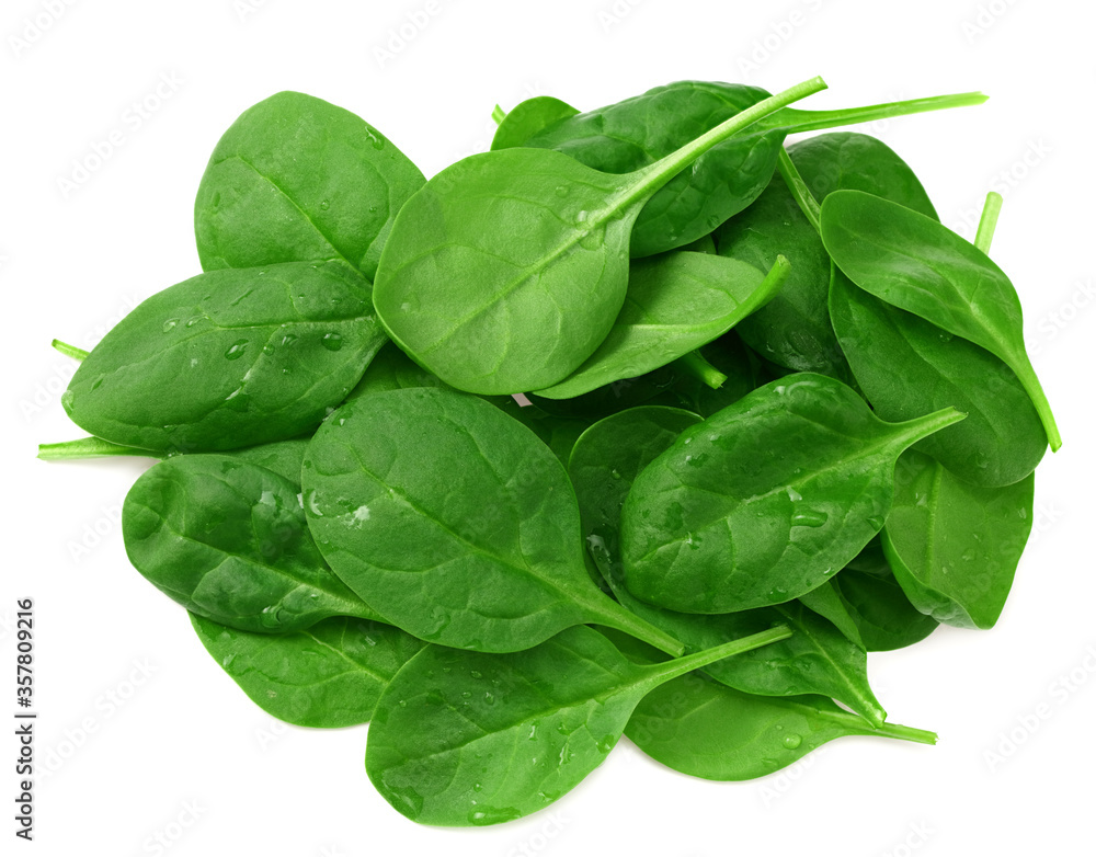 spinach leaves isolate on white background. Healthy food. spinach leaves isolate on white background. Healthy food.