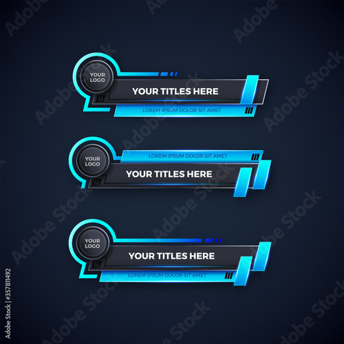 lower third banner. TV, bars, set. Streaming Video. Breaking news,Sport News, Interface, vector design template