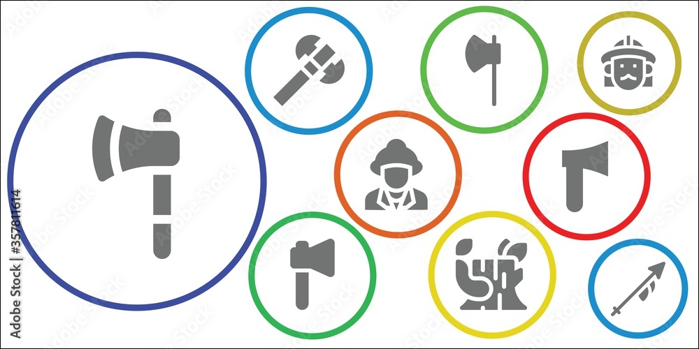 Fototapeta premium axe icon set