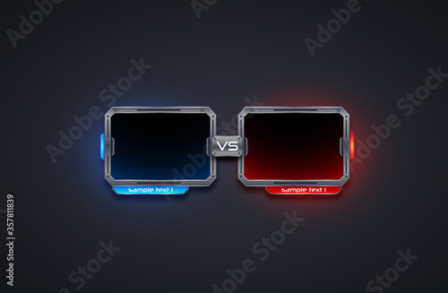 versus screen design frame template, battle, sport, game, fight .Futuristic vector illusutration.