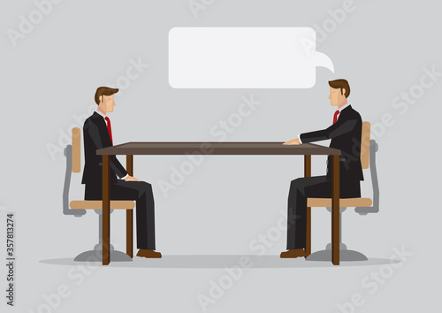 One-to-One Business Meeting Cartoon Vector Illustration