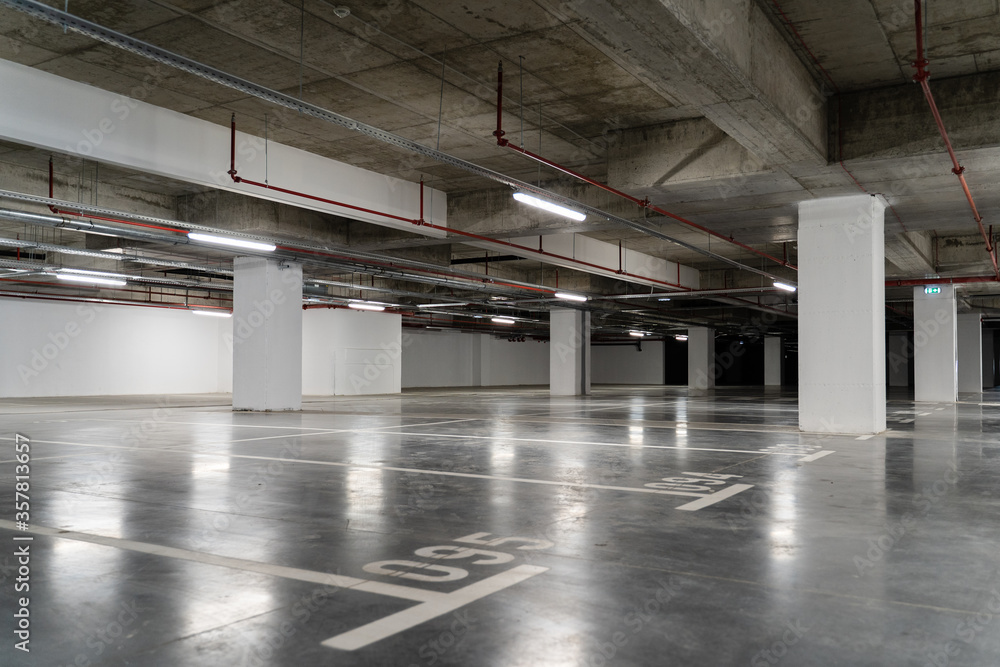 Empty parking at the shopping mall garage city life crisis tranquil scene recession concept Empty parking at the shopping mall garage city life crisis tranquil scene recession concept