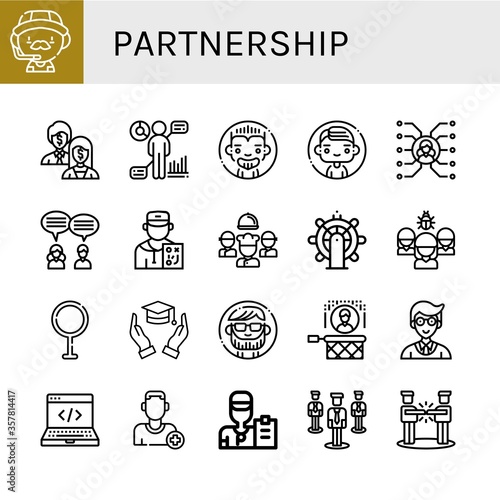 partnership icon set