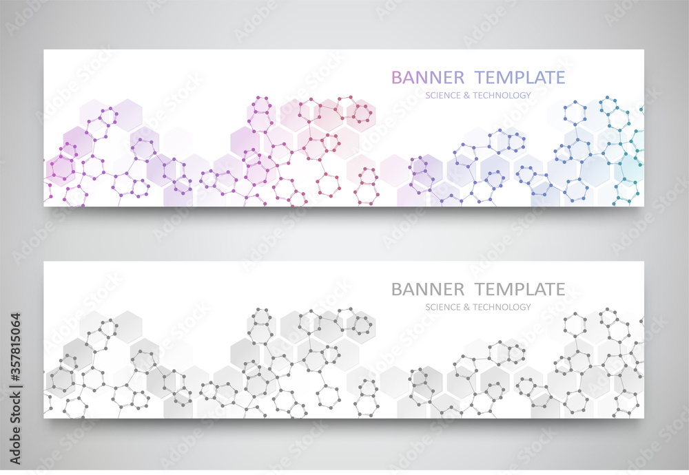 Banners and headers for site with molecules Banners and headers for site with molecules
