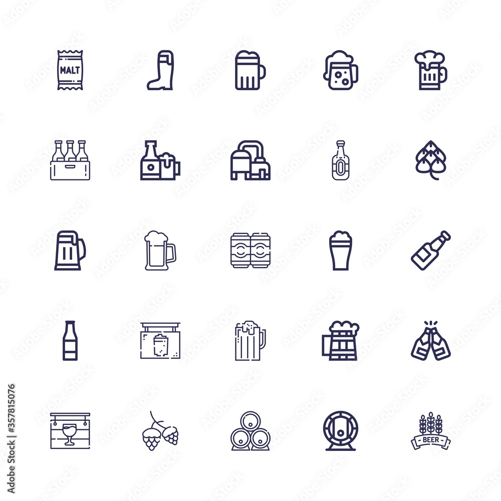 Editable 25 pint icons for web and mobile