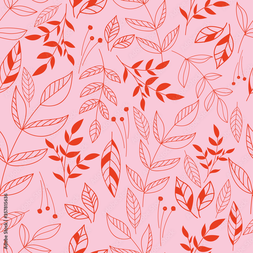 custom made wallpaper toronto digitalModern botanical seamless pattern with leaves and flowers. Floral background