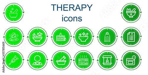 Editable 14 therapy icons for web and mobile