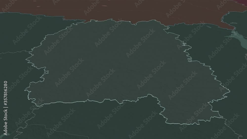 Zhytomyr, region with its capital, zoomed and extruded on the administrative map of Ukraine in the conformal Stereographic projection. Animation 3D Zhytomyr, region with its capital, zoomed and extruded on the administrative map of Ukraine in the conformal Stereographic projection. Animation 3D