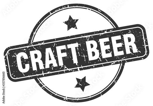 craft beer grunge stamp. craft beer round vintage stamp