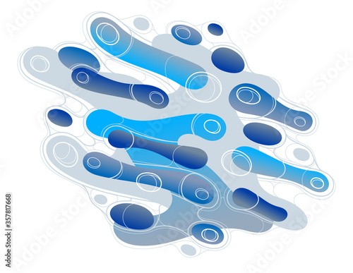 Abstract blue lava fluids vector illustration, bubble gradients shapes in motion, artistic background graphic element, dynamic modern art liquid forms flowing.
