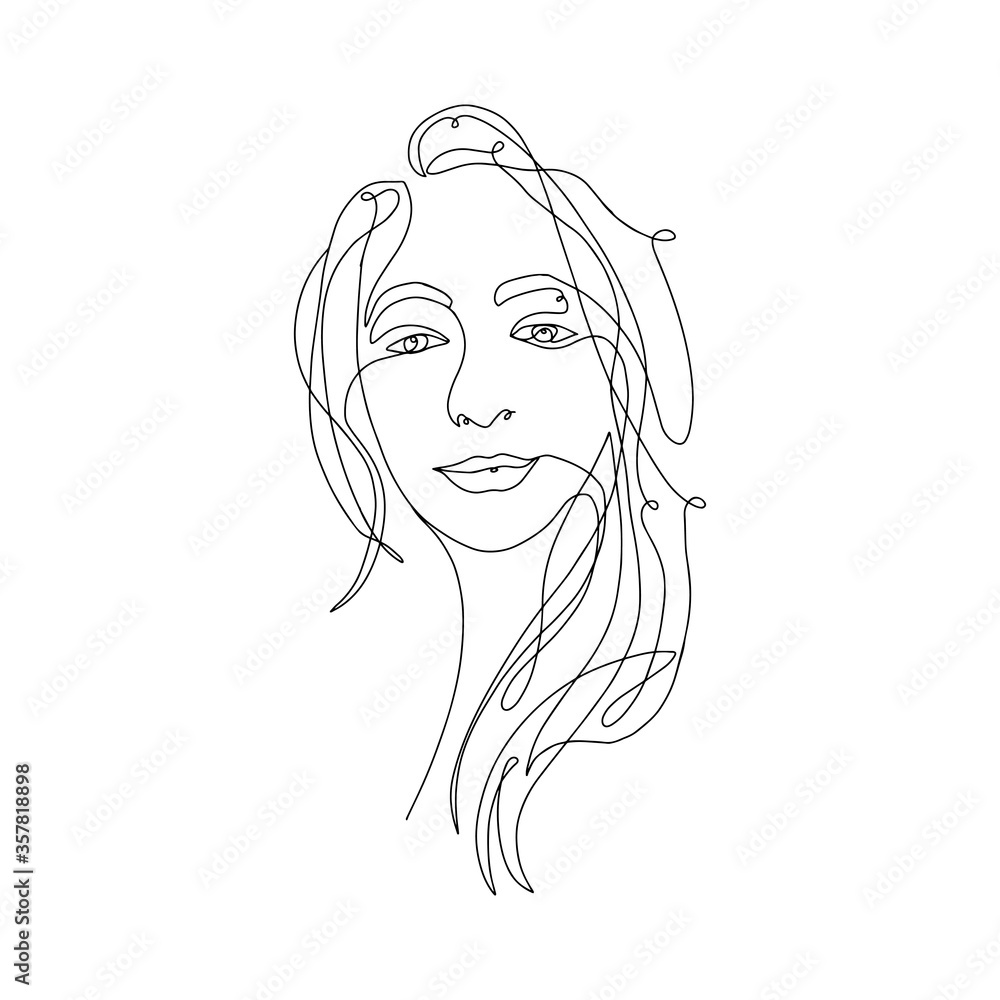 woman beauty minimalist, vector stock illustration