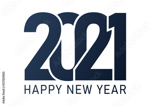 Happy New 2021 Year. Holiday vector illustration of Blue numbers 2021