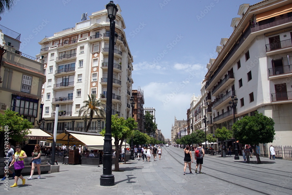 the Avenida de la Constitucion. Seville Province Andalucia Spain