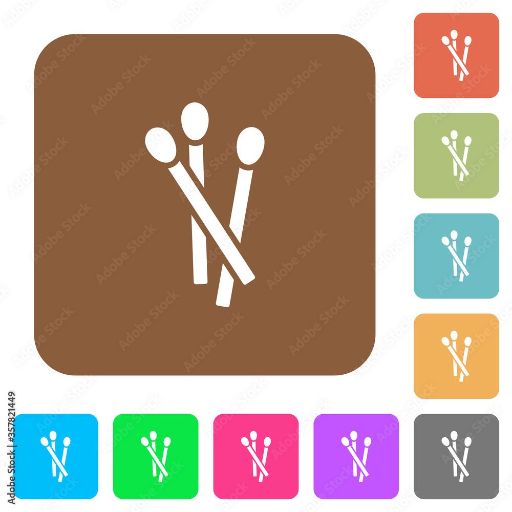 Matches rounded square flat icons Matches rounded square flat icons