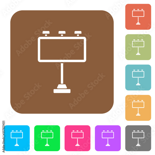 Billboard with reflectors rounded square flat icons
