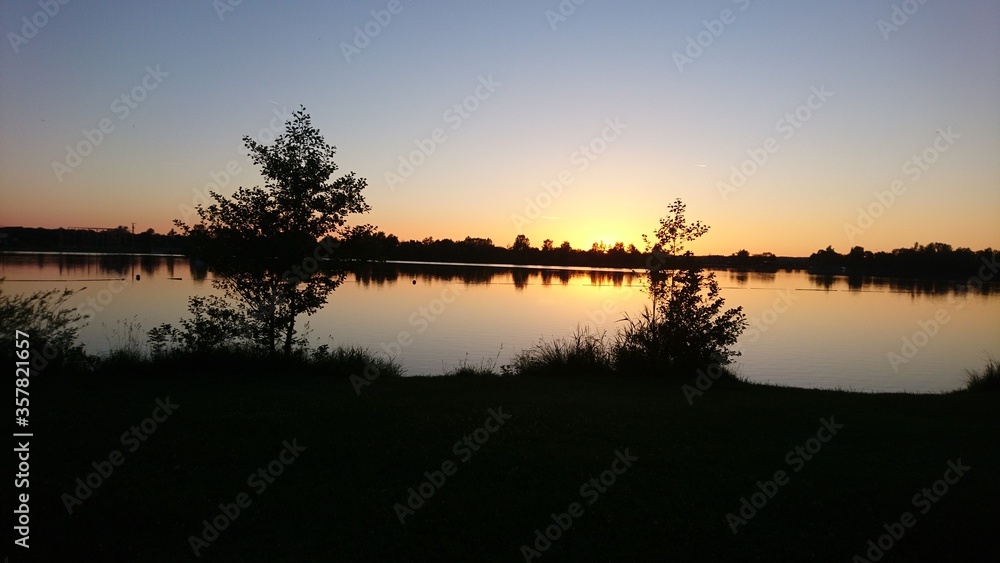 sunrise over the lake