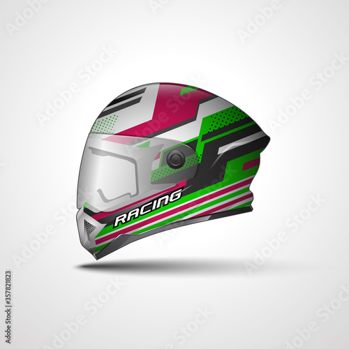 Racing Sport helmet wrap decal and vinyl sticker design.