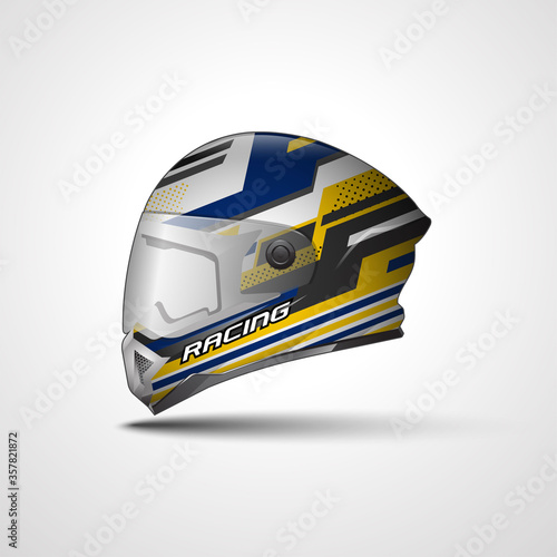 Racing Sport helmet wrap decal and vinyl sticker design.