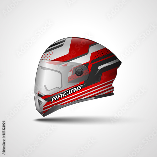 Racing Sport helmet wrap decal and vinyl sticker design.