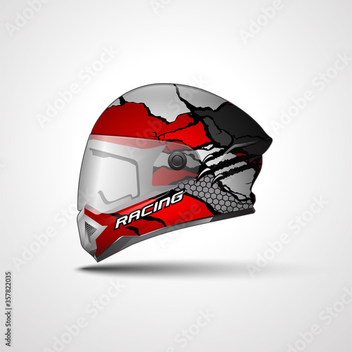 Racing Sport helmet wrap decal and vinyl sticker design.