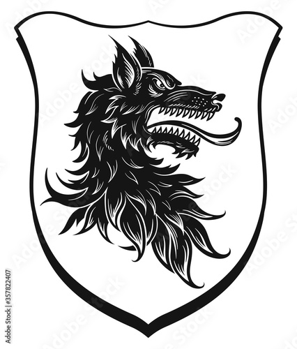 Black head of heraldic wolf