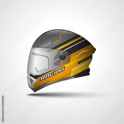 Racing Sport helmet wrap decal and vinyl sticker design.