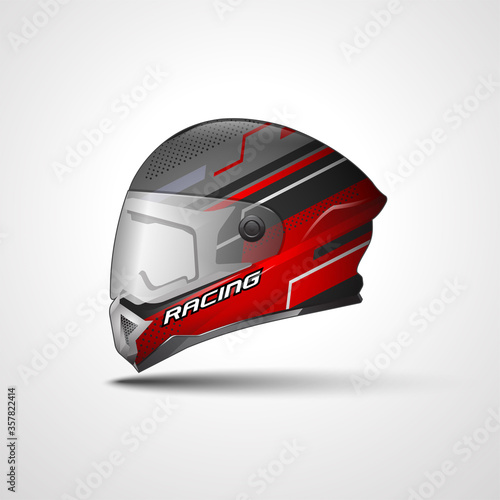 Racing Sport helmet wrap decal and vinyl sticker design.