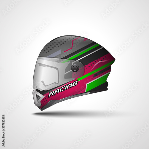 Racing Sport helmet wrap decal and vinyl sticker design.