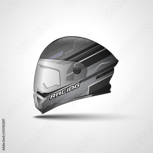 Racing Sport helmet wrap decal and vinyl sticker design.