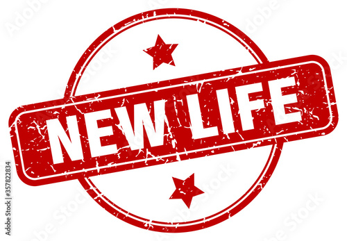 new life grunge stamp. new life round vintage stamp