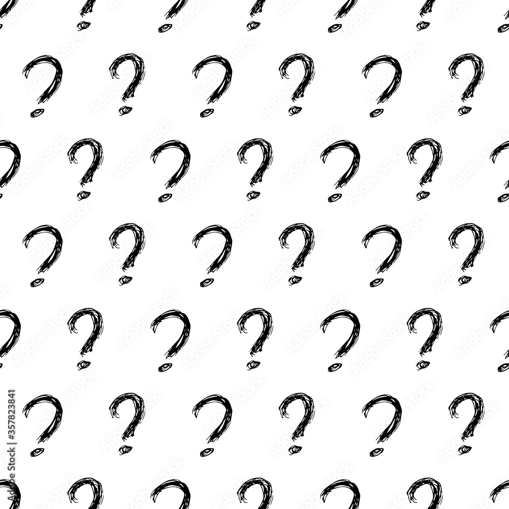 Seamless pattern with doodle question mark symbol Seamless pattern with doodle question mark symbol