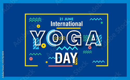 International Yoga day 21 june web banner EPS10 vector.Meditation Practice Yoga Colorful Fitness Concept. Vector illustration