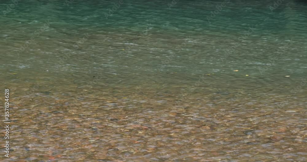 Crystal clear water flow though the pond lake Crystal clear water flow though the pond lake