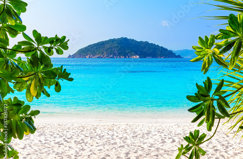 Beautiful beach and blue sky in Similan islands, Thailand. Vacation holidays background wallpaper. photo