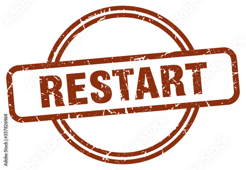 restart grunge stamp. restart round vintage stamp