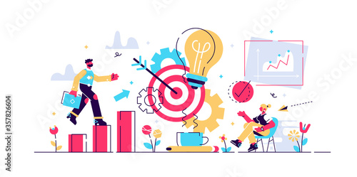 Productivity vector illustration. Flat tiny 