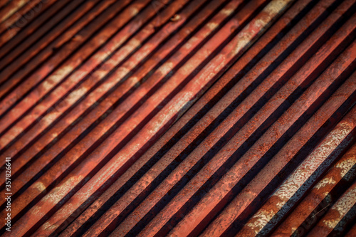 old rusty metal roof