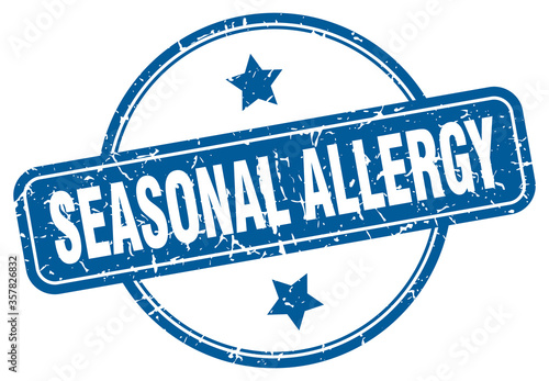 seasonal allergy grunge stamp. seasonal allergy round vintage stamp