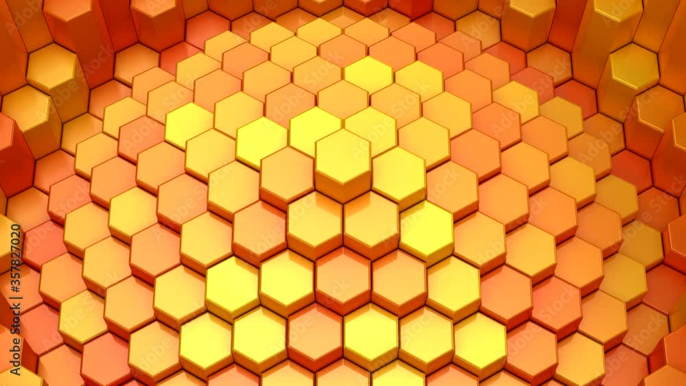 Hexagons Form A Wave. Loop background, 5 in 1, 3d rendering, 4k resolution
Hexagons Form A Wave. Loop background, 5 in 1, 3d rendering, 4k resolution