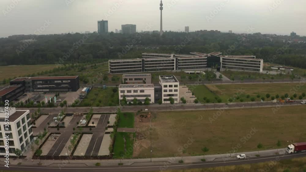 Florian Tower Dortmund Germany Drone Shot Florian Tower Dortmund Germany Drone Shot