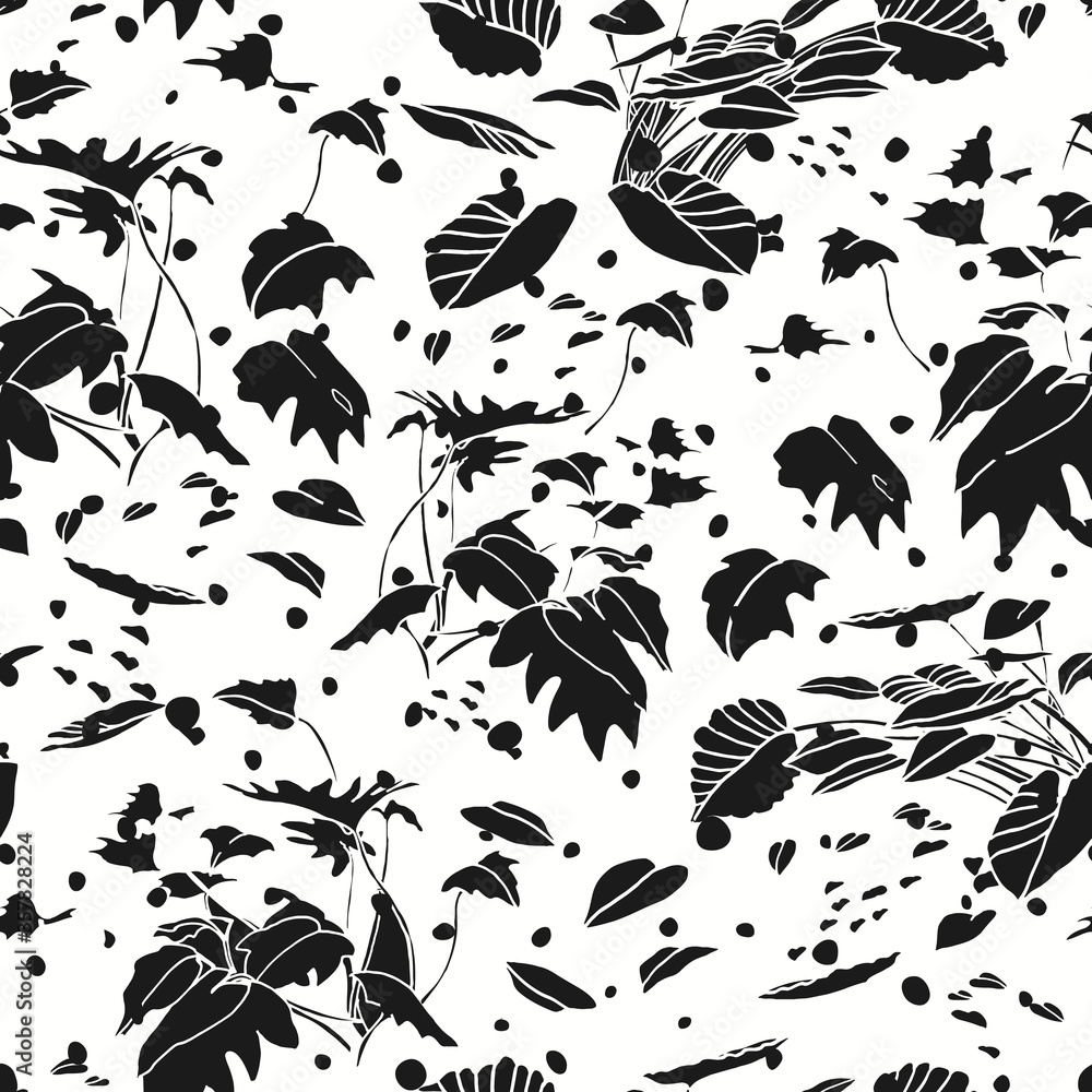 Modern exotic jungle leaf dot pattern. Tropical botanical leaf, cut out design on white dotted background. Elegant, classy seamless design. Modern exotic jungle leaf dot pattern. Tropical botanical leaf, cut out design on white dotted background. Elegant, classy seamless design.