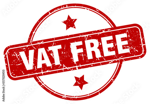 vat free grunge stamp. vat free round vintage stamp