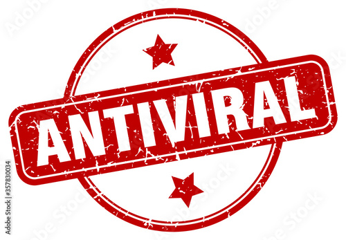 antiviral grunge stamp. antiviral round vintage stamp