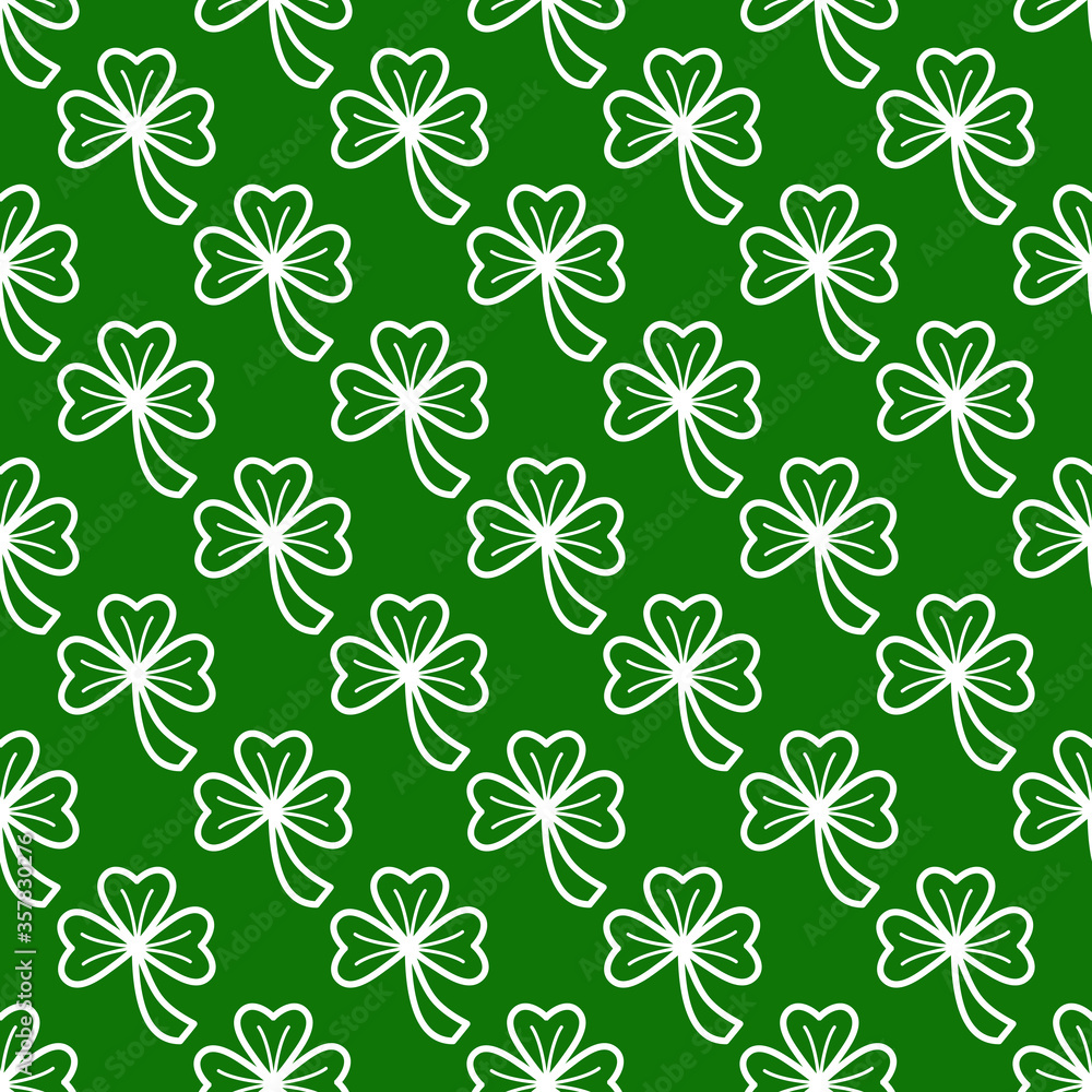 Vector illustration. Clover leaf seamless pattern. Vector illustration. Clover leaf seamless pattern.