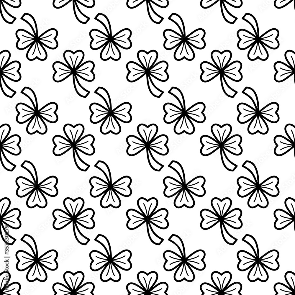 Vector illustration. Clover leaf seamless pattern. Vector illustration. Clover leaf seamless pattern.