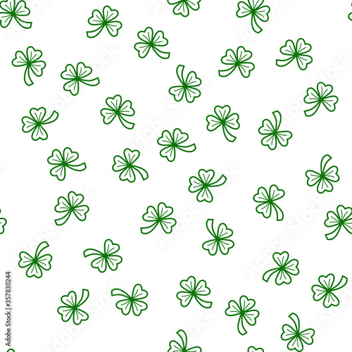 Vector illustration. Clover leaf seamless pattern.