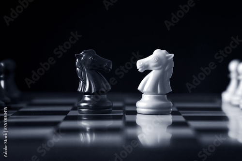 Chess pieces on chess board