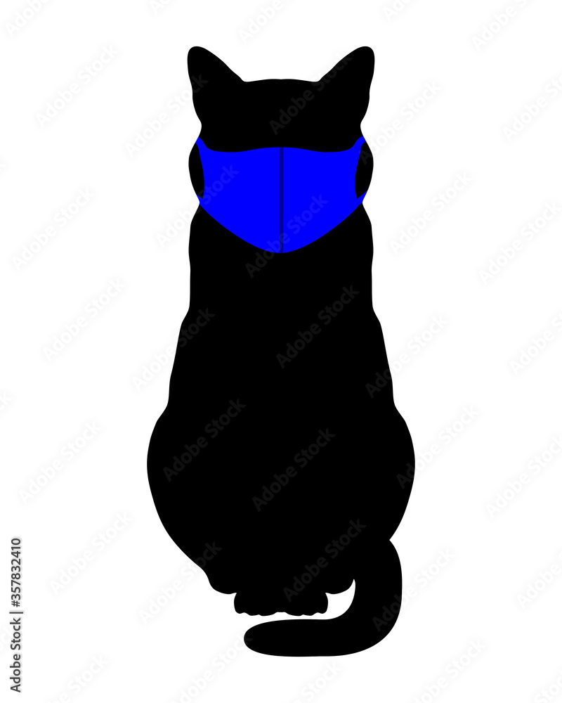 Katze mit Mundschutz Stock-Vektorgrafik | Adobe Stock