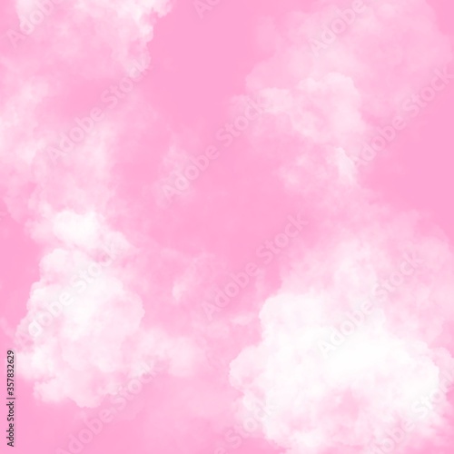 abstract pink background with white clouds  © StindyArt