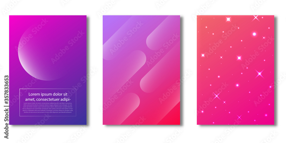 Set of Covers design, Star earth galaxy with gradient background, Pattern of covers template set, Vector illustration